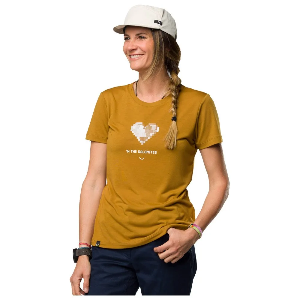 Camiseta de trekking Salewa Pure Heart Dry Golden Brown