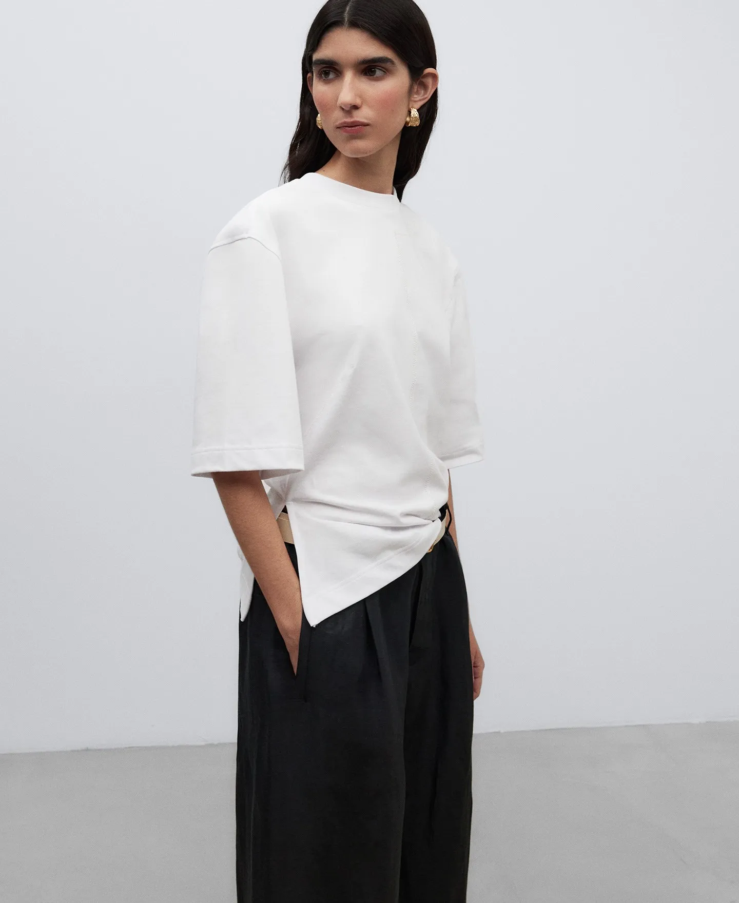 Camiseta en algodón blanca mujer