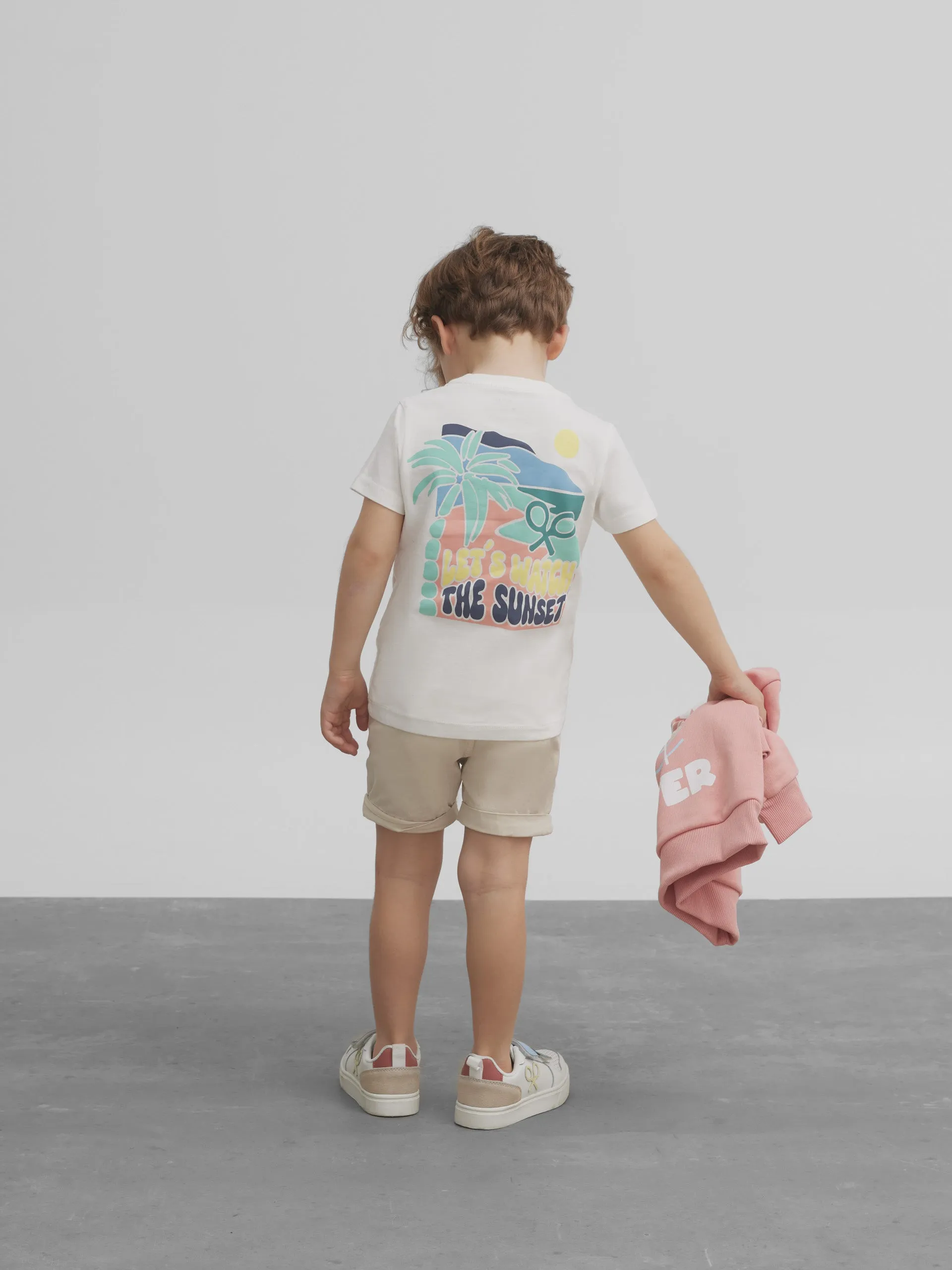 Camiseta kids let,s watch the sunset blanca