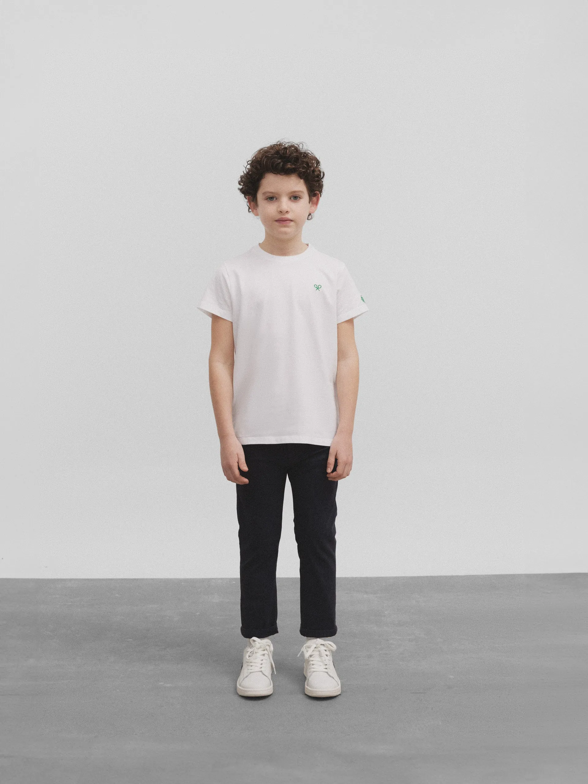 Camiseta kids raqueta trasera silbon betis blanca