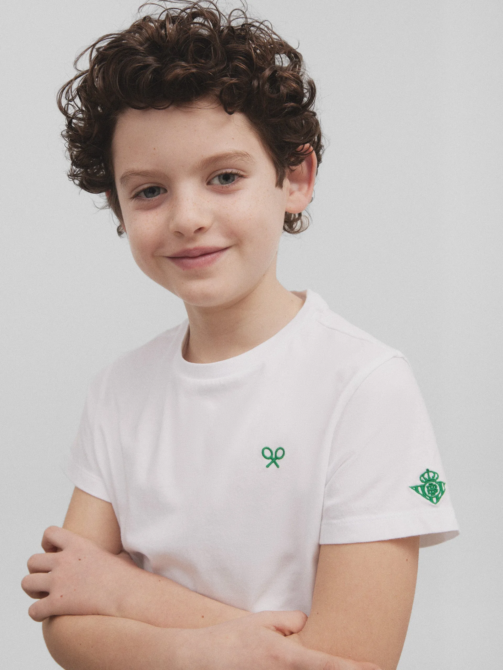 Camiseta kids raqueta trasera silbon betis blanca