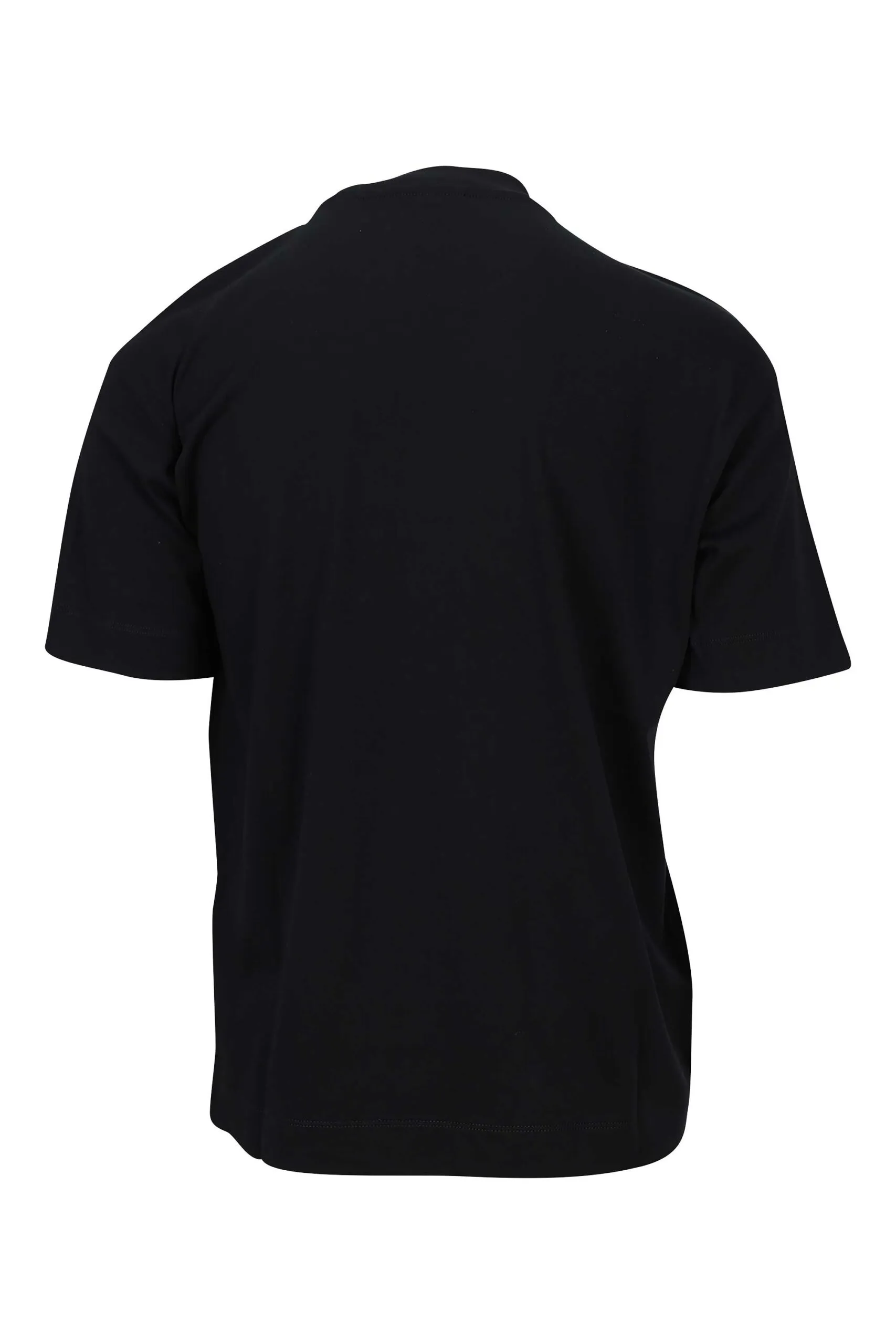 Camiseta negra con maxilogo águila monocromática