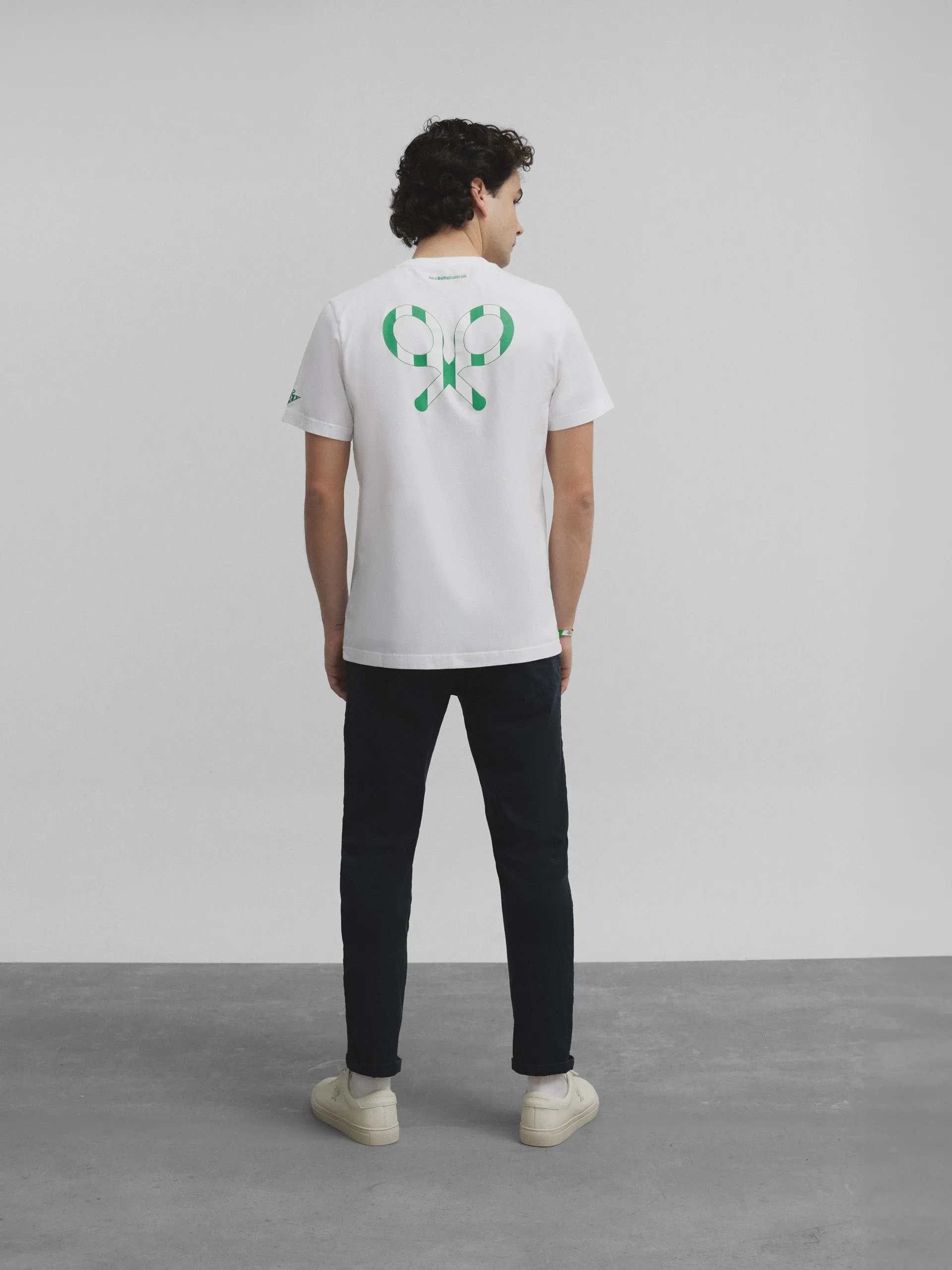 Camiseta raqueta trasera silbon betis blanca