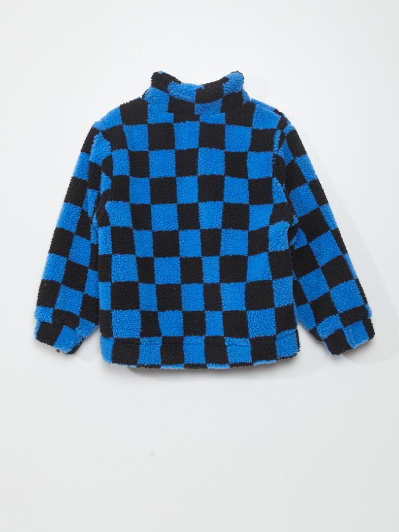 CAZADORA DE BORREGUITO CON ESTAMPADO  AZUL