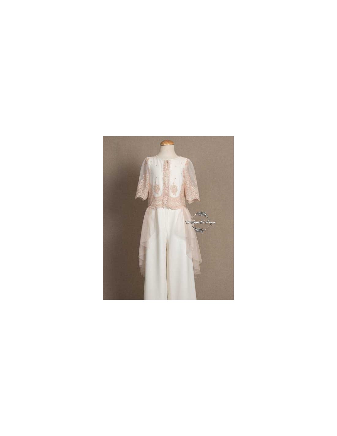 Chaqueta Bordada Tul Capa Ceremonia My Bella Moon Rosa