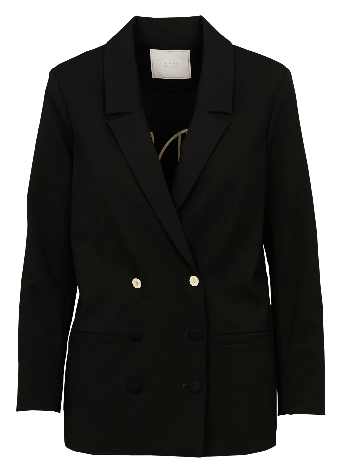 Chaqueta con cuello de solapa y botones contrastantes en negro