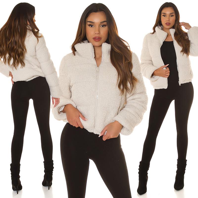 Chaqueta de borreguito beige