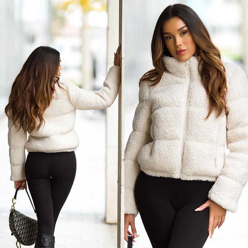 Chaqueta de borreguito beige