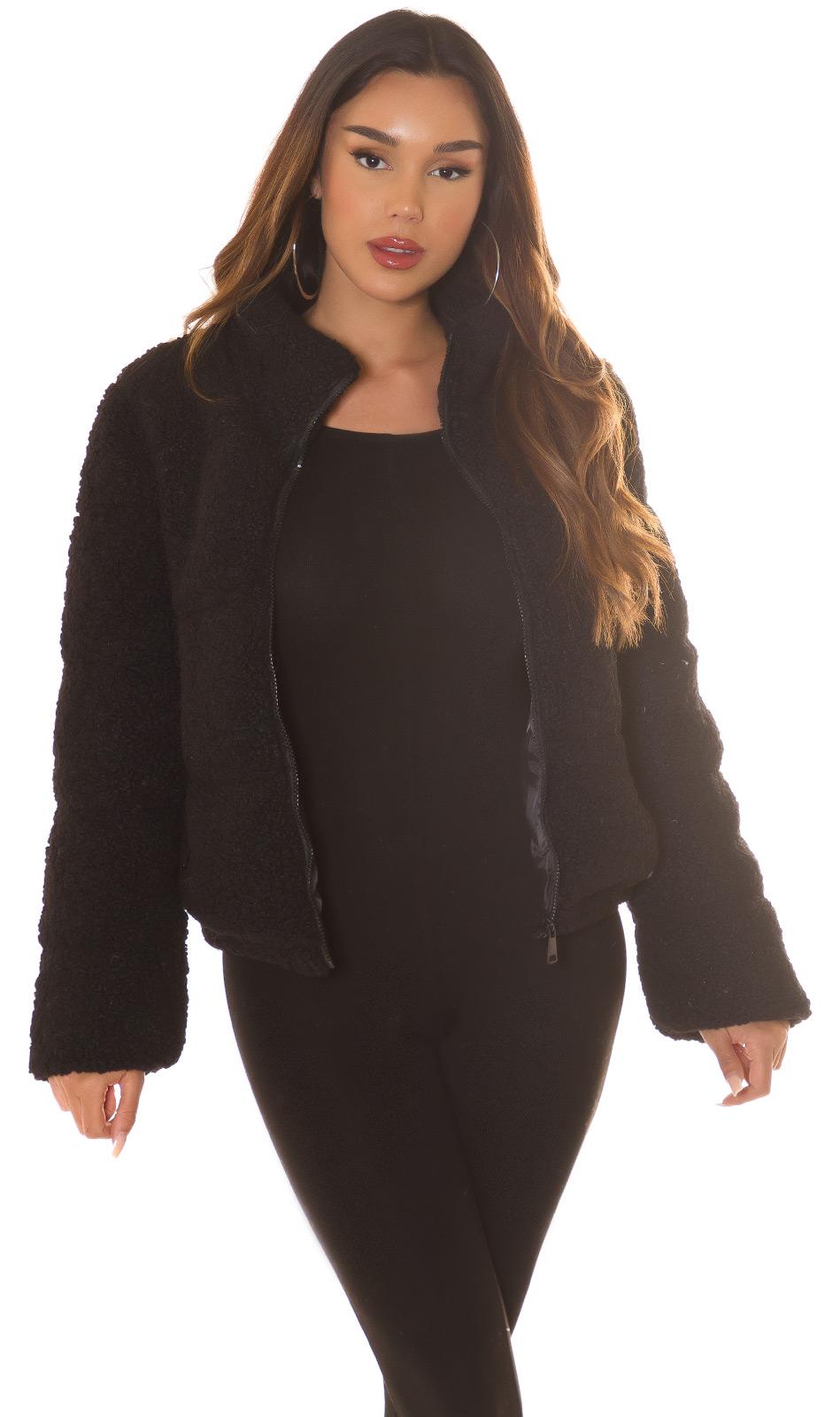 Chaqueta de borreguito negro