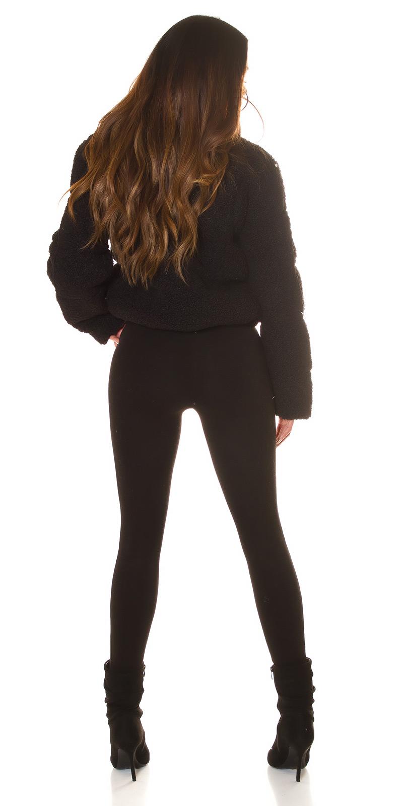 Chaqueta de borreguito negro