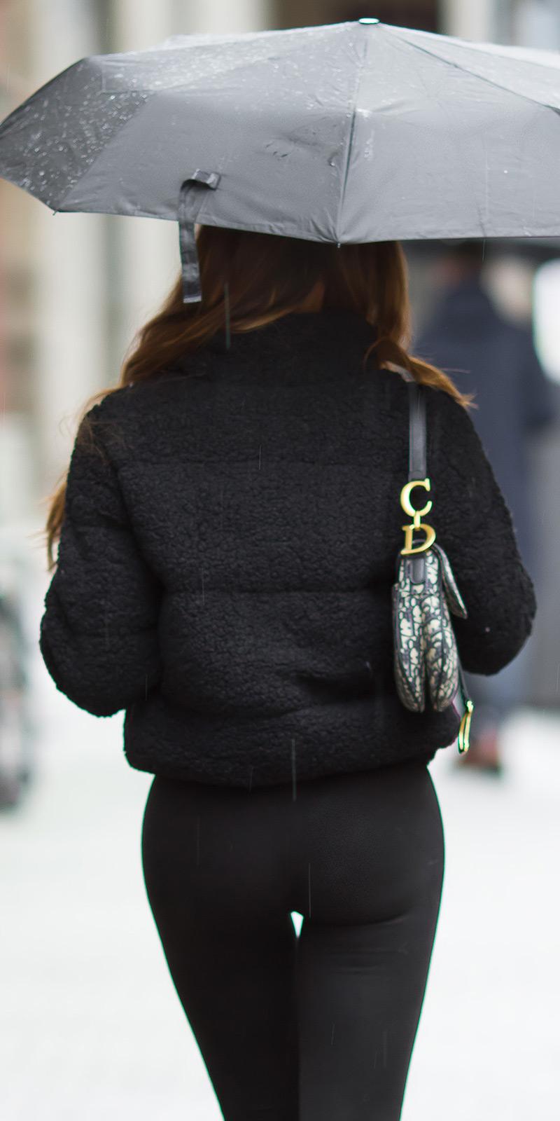 Chaqueta de borreguito negro