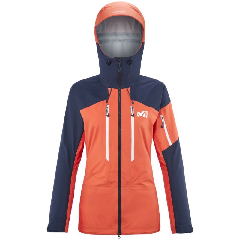Chaqueta de esquí M White 3l para mujer (cromo coral/zafiro)