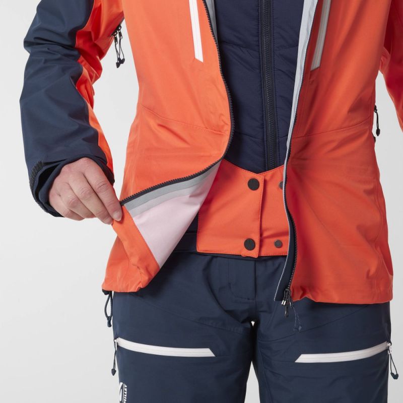 Chaqueta de esquí M White 3l para mujer (cromo coral/zafiro)