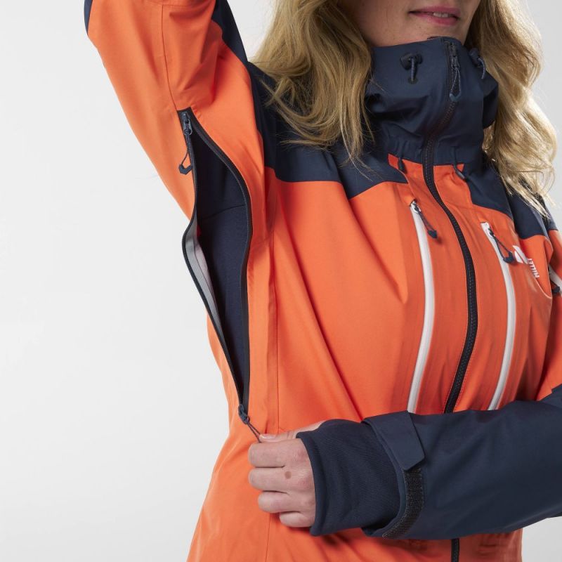 Chaqueta de esquí M White 3l para mujer (cromo coral/zafiro)