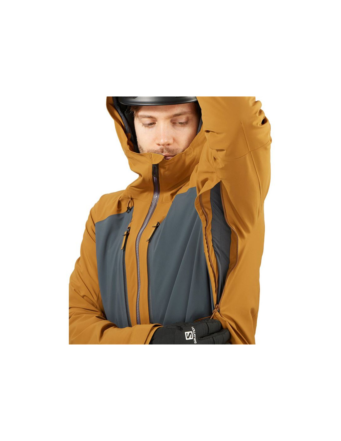 Chaqueta de esquí Salomon Highland M Brown