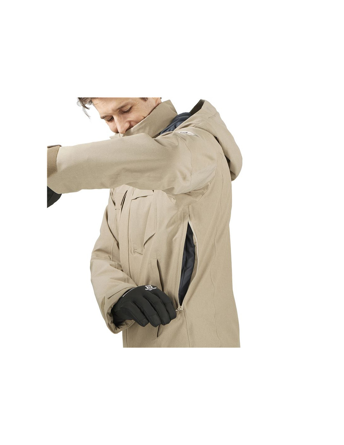 Chaqueta de esquí Salomon Stance Cargo M Beige