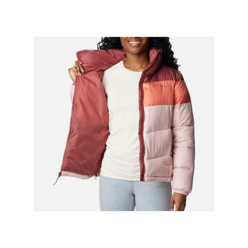 Chaqueta de mujer Columbia Puffect Color Block (Dusty Pink / Faded Peach / Beettroot)