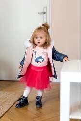 Chaqueta de niña gris plateada colección Emu