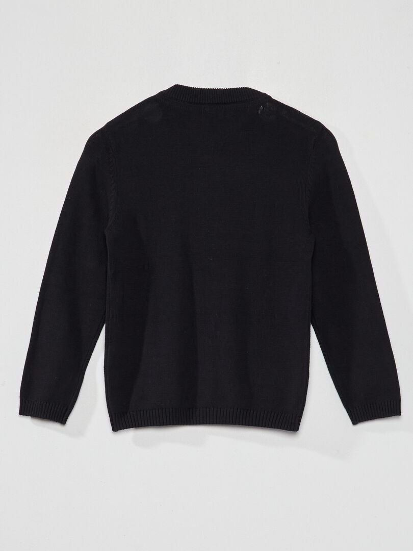 CHAQUETA DE PUNTO CON CREMALLERA  NEGRO