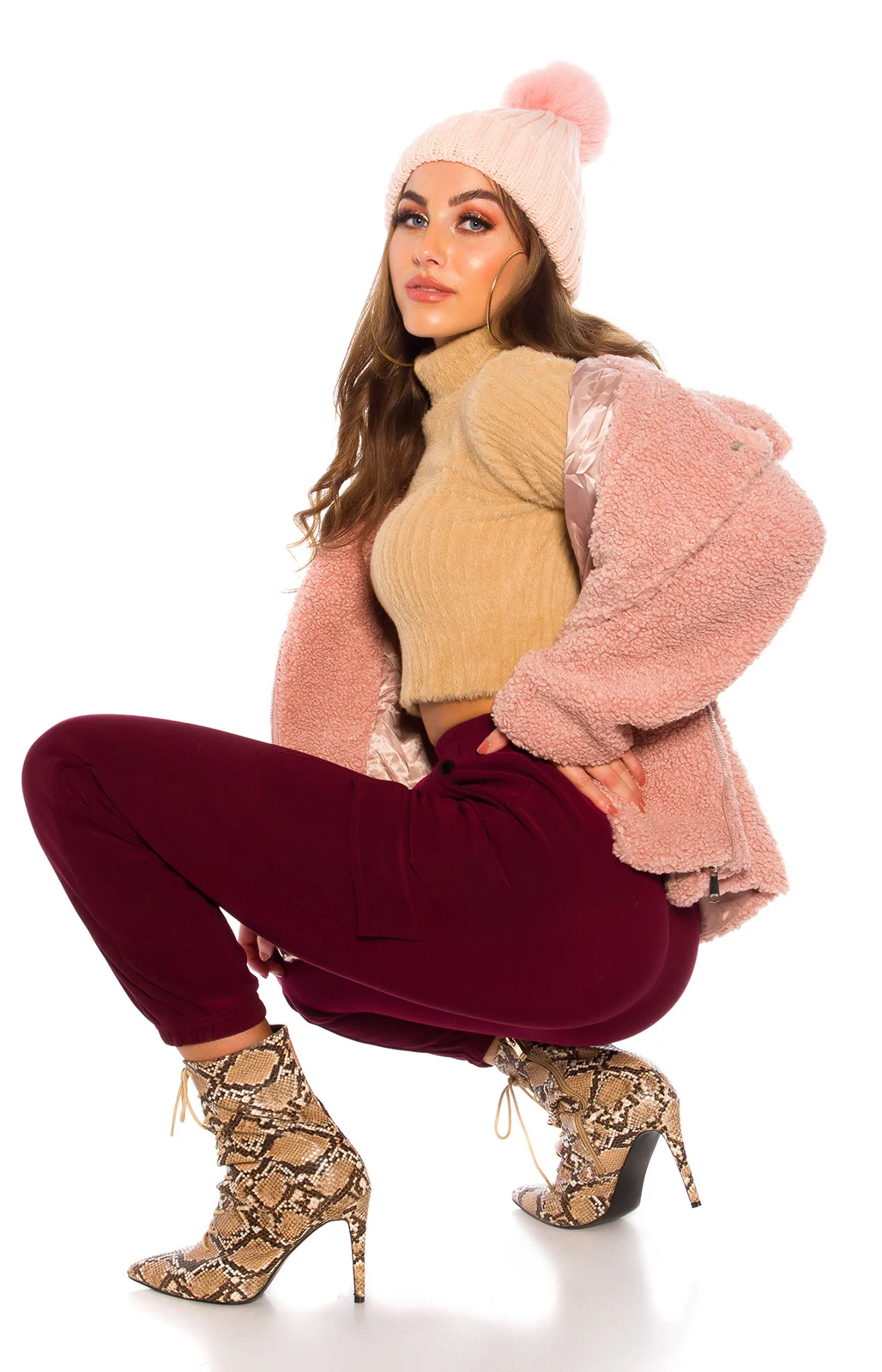 Chaqueta dulzura de Peluche en Rosa