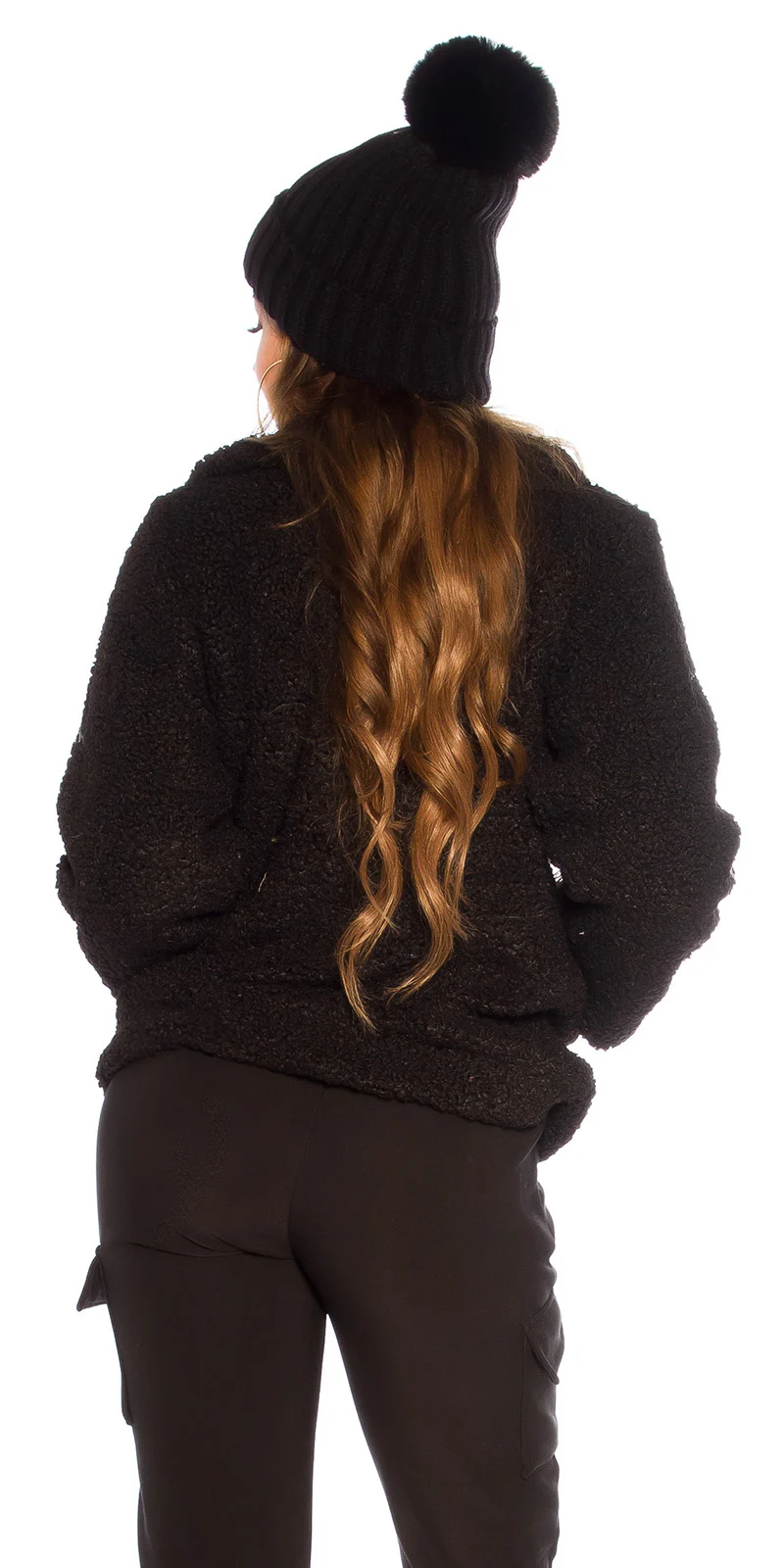 Chaqueta elegante negro para frio 