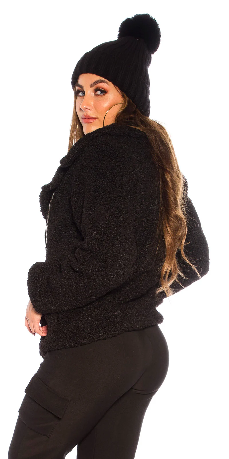 Chaqueta elegante negro para frio 