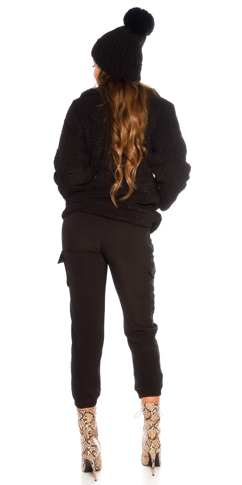 Chaqueta elegante negro para frio 