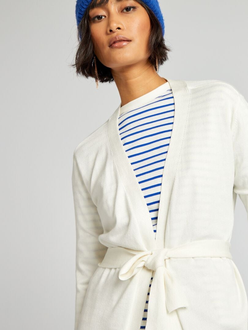 CHAQUETA EXTRALARGA CON CINTURóN  BLANCO