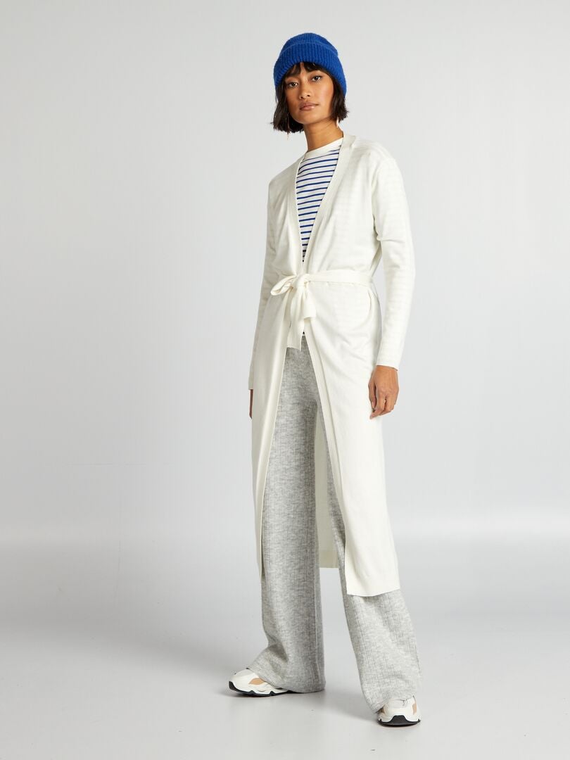 CHAQUETA EXTRALARGA CON CINTURóN  BLANCO
