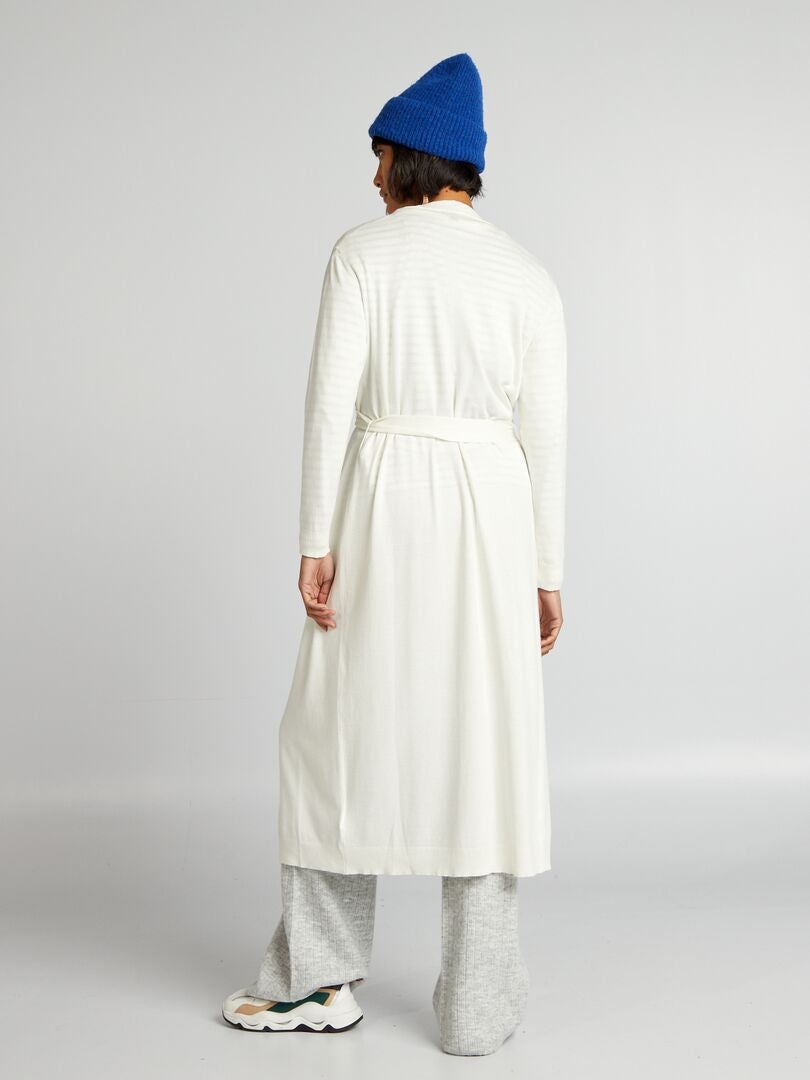 CHAQUETA EXTRALARGA CON CINTURóN  BLANCO