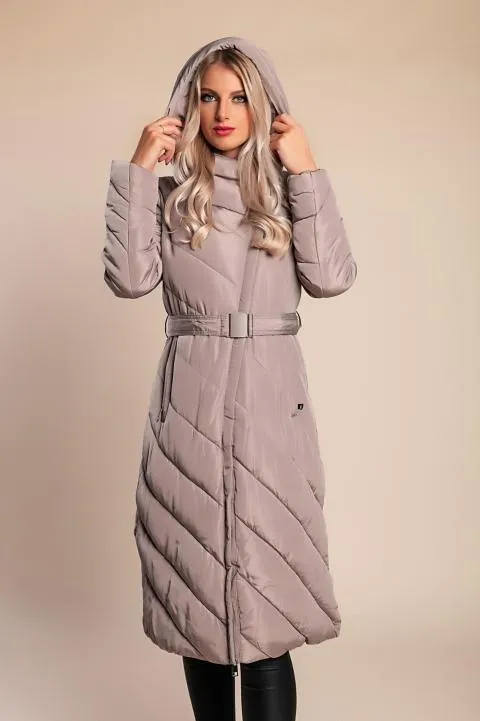 Chaqueta larga acolchada, fango