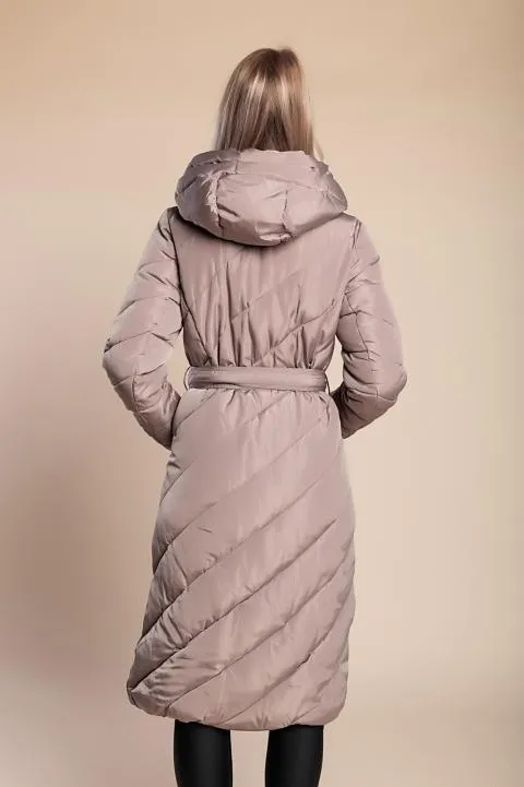 Chaqueta larga acolchada, fango