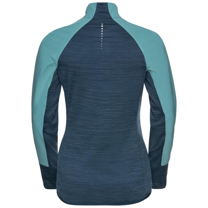 CHAQUETA ODLO RUN EASY WARM HYBRID (BLUE WING TEAL  POLYNYA) MUJER