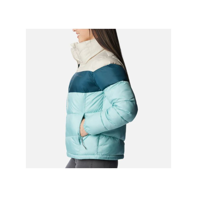 Chaqueta para mujer Columbia Puffect Color Block (Aqua Haze / Night Wave / Dark Stone)
