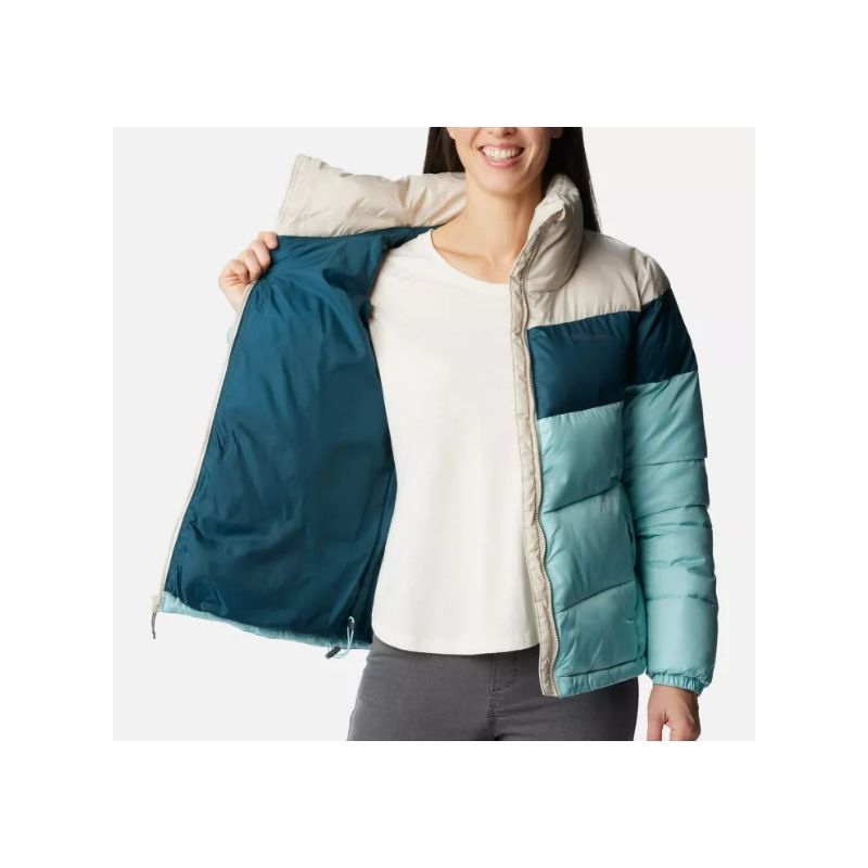 Chaqueta para mujer Columbia Puffect Color Block (Aqua Haze / Night Wave / Dark Stone)