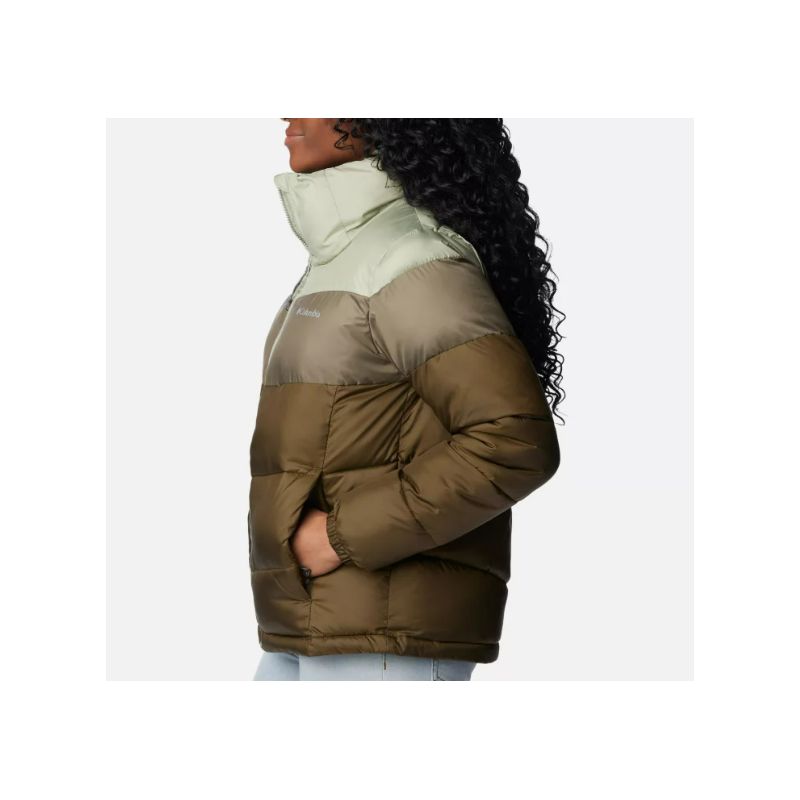 Chaqueta para mujer Columbia Puffect Color Block (Verde Oliva / Verde Piedra / Safari)