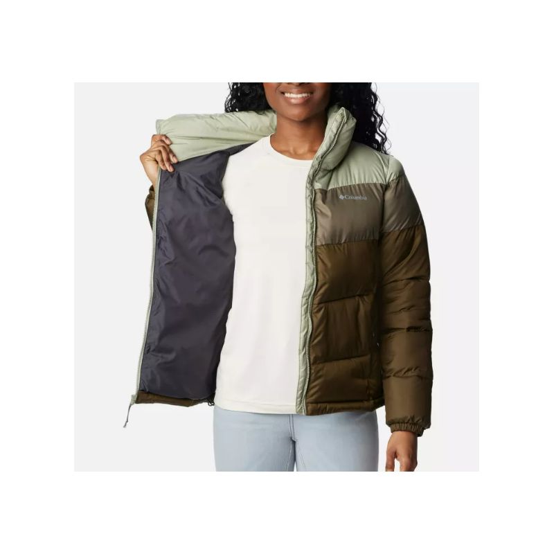 Chaqueta para mujer Columbia Puffect Color Block (Verde Oliva / Verde Piedra / Safari)