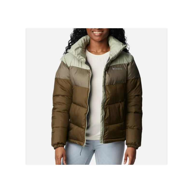 Chaqueta para mujer Columbia Puffect Color Block (Verde Oliva / Verde Piedra / Safari)