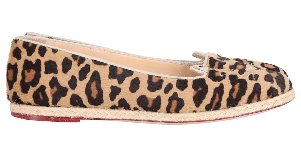 Charlotte Olympia Charlotte Kitty Flats en pelo de caballo con estampado animal Impresión de pitón 