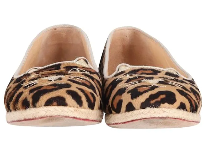 Charlotte Olympia Charlotte Kitty Flats en pelo de caballo con estampado animal Impresión de pitón 