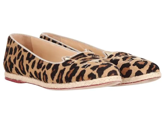 Charlotte Olympia Charlotte Kitty Flats en pelo de caballo con estampado animal Impresión de pitón 