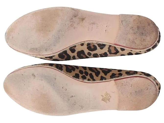 Charlotte Olympia Charlotte Kitty Flats en pelo de caballo con estampado animal Impresión de pitón 