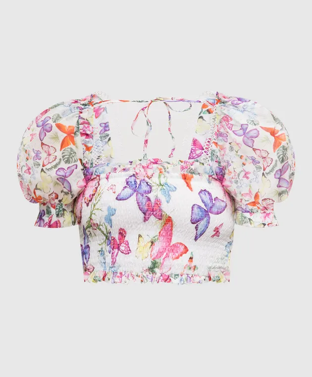 Charo Ruiz White Lario print top