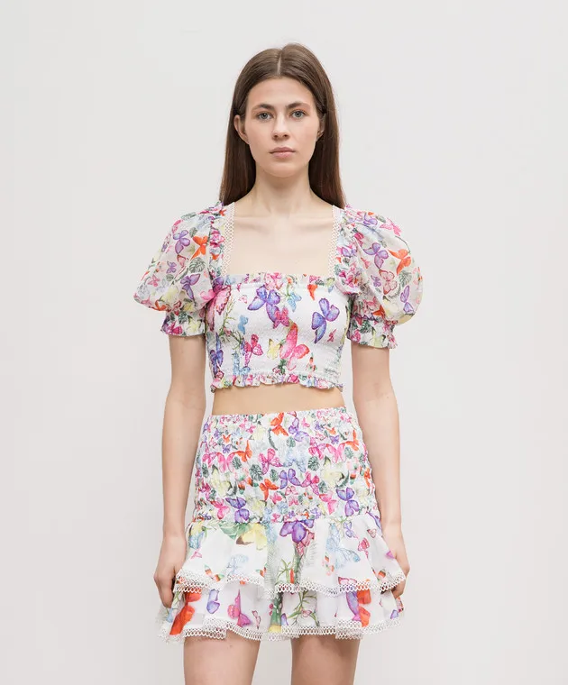 Charo Ruiz White Lario print top