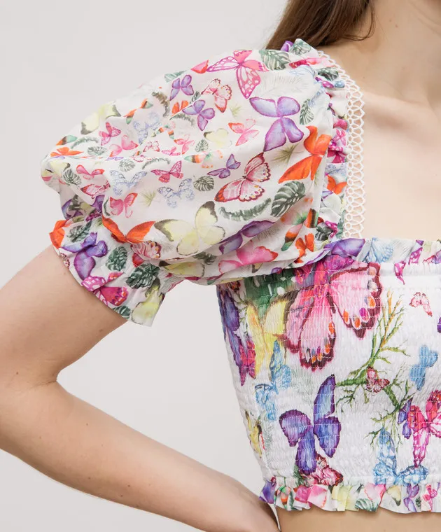 Charo Ruiz White Lario print top