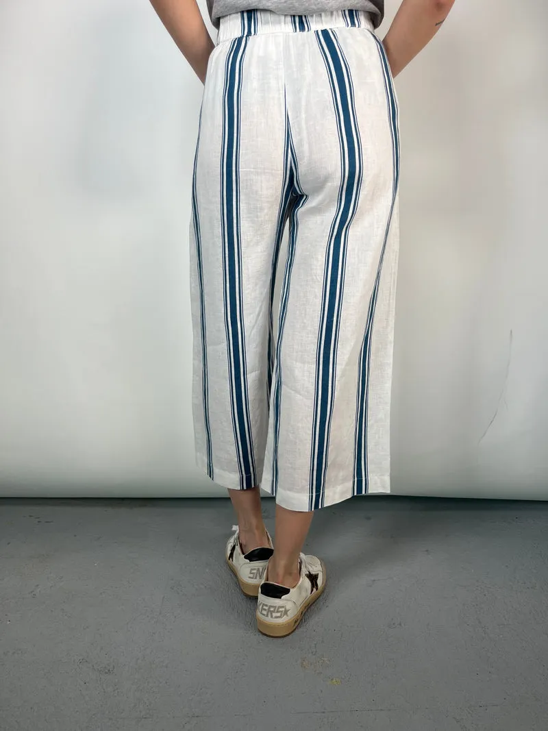 CHER Pantalón Rayas Azules Lino