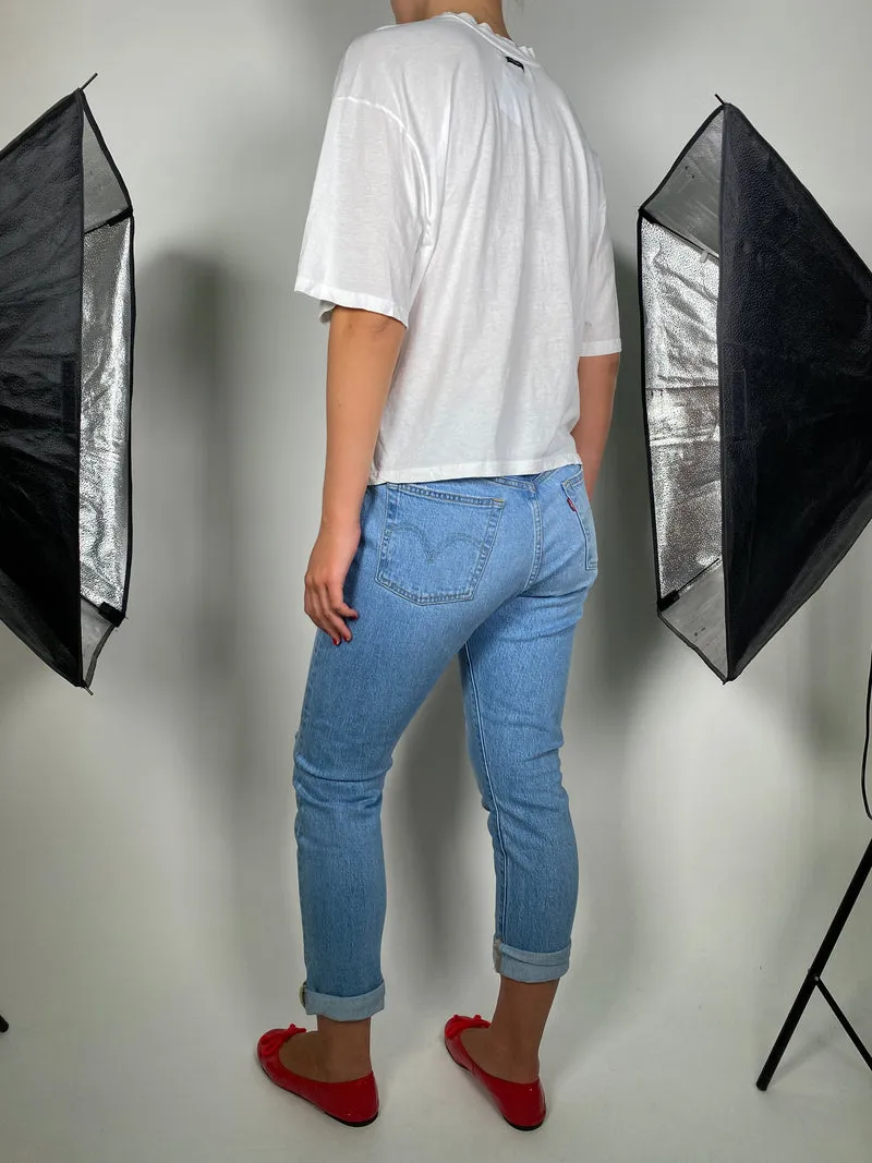 CHER Polera Blanca Estampada