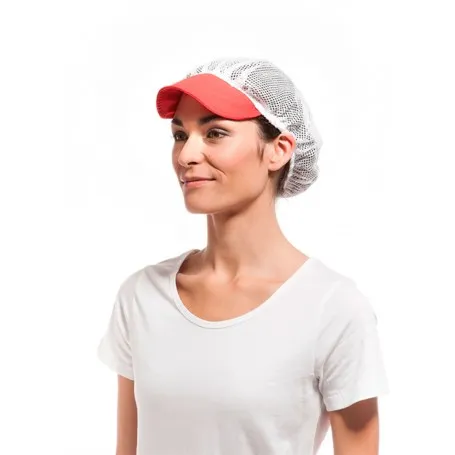 Cofia visera color rejilla blanca
