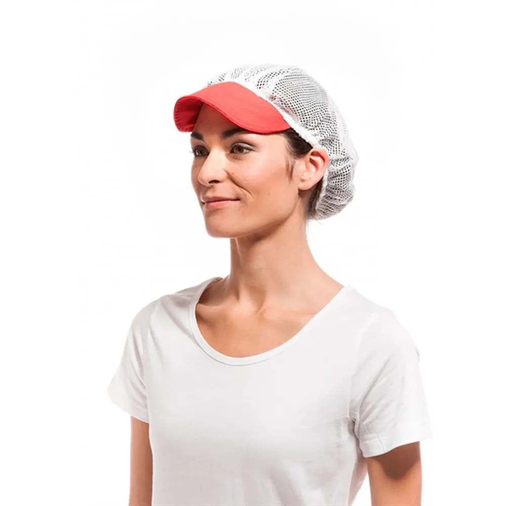 Cofia visera color rejilla blanca