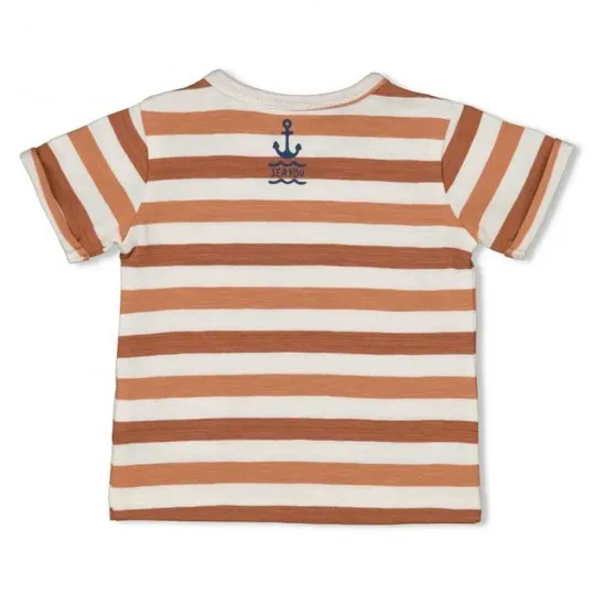 Conjunto bebé Feetje rayas marrónes
